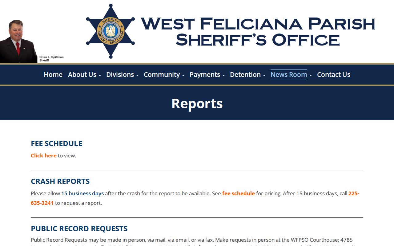 West Feliciana Parish released inmate record request channels